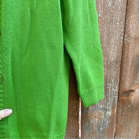 TALBOTS Women’s Green 3/4 Sleeves Button-Up Sweater Cardigan Medium Petite - Picture 6 of 13